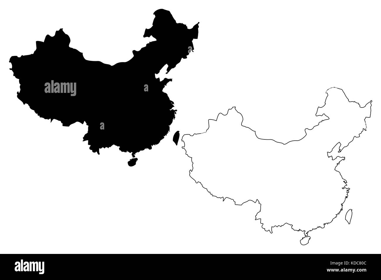 China map vector illustration gribouillage, croquis chine Illustration de Vecteur