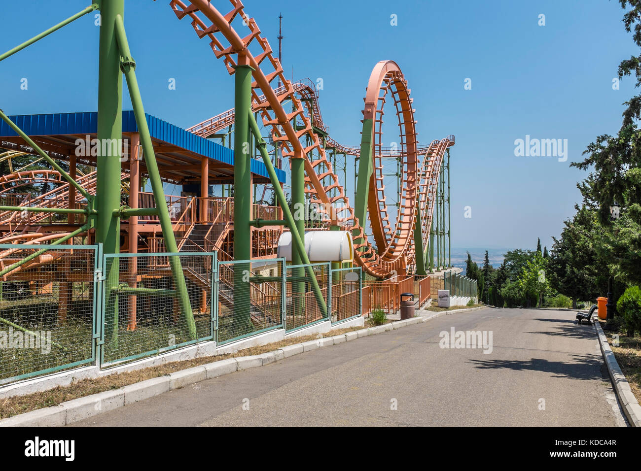 Mtatsminda amusement park, Tbilissi, Géorgie, l'Europe de l'Est. Banque D'Images