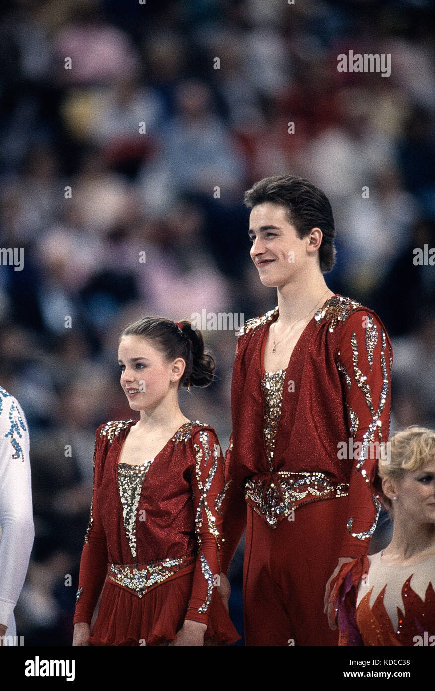 Gordeeva & grinkov (URS) en concurrence au championnats du monde 1987. Banque D'Images