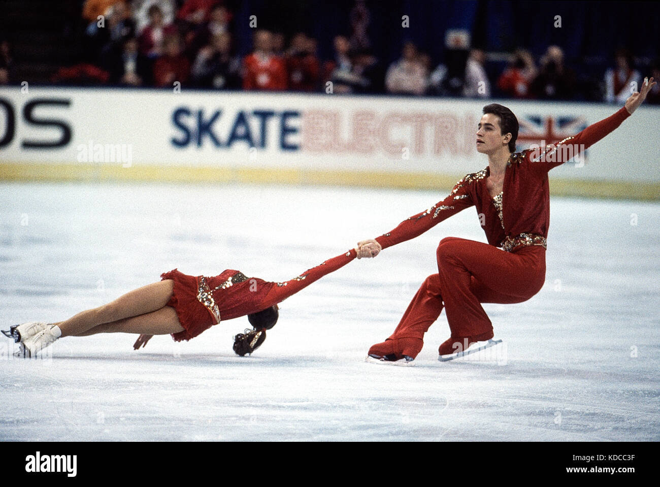 Gordeeva & grinkov (URS) en concurrence au championnats du monde 1987. Banque D'Images