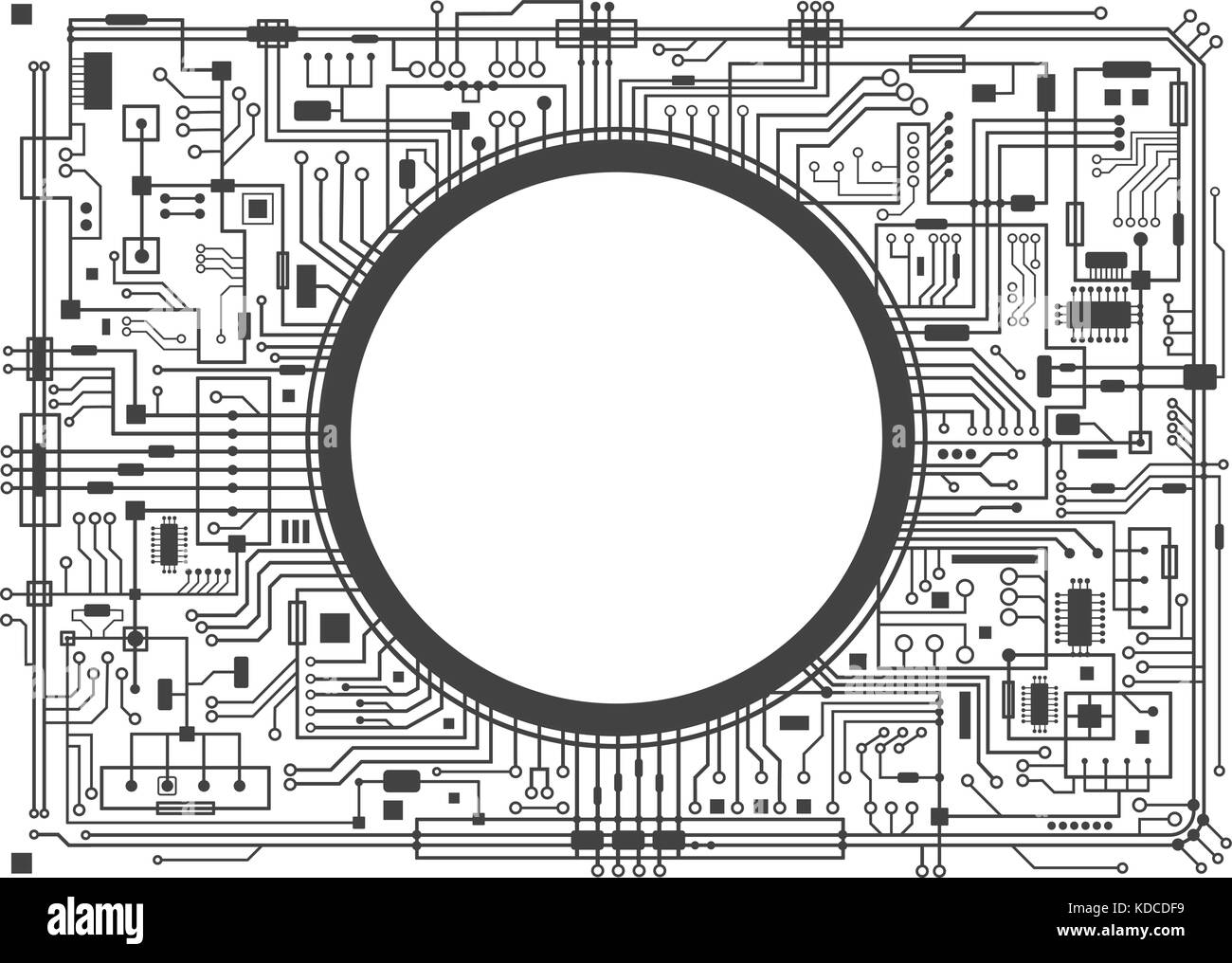 Carte de circuit imprimé. Illustration de Vecteur