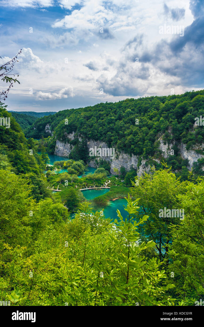 Les lacs de Plitvice, Parc National, Croatie Banque D'Images