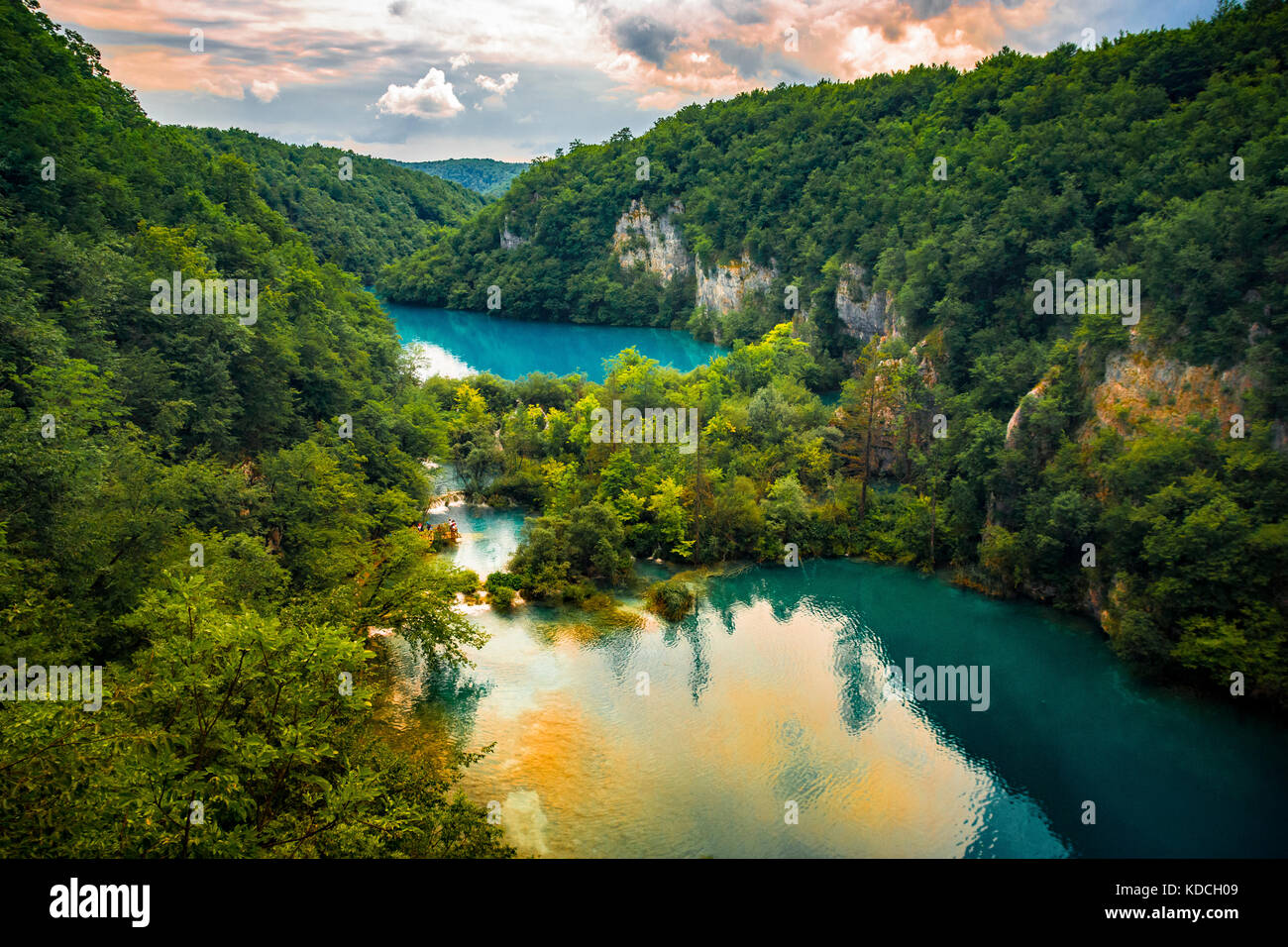 Les lacs de Plitvice, Parc National, Croatie Banque D'Images