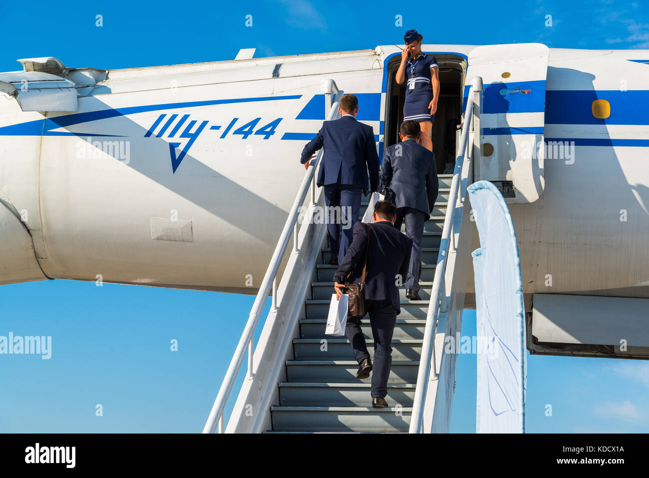 Joukovski, Russie - le 24 juillet. Tupolev Tu-144 2017. a été le premier avion dans le commerce mondial des avions de transport supersoniques à l'aviat international Banque D'Images