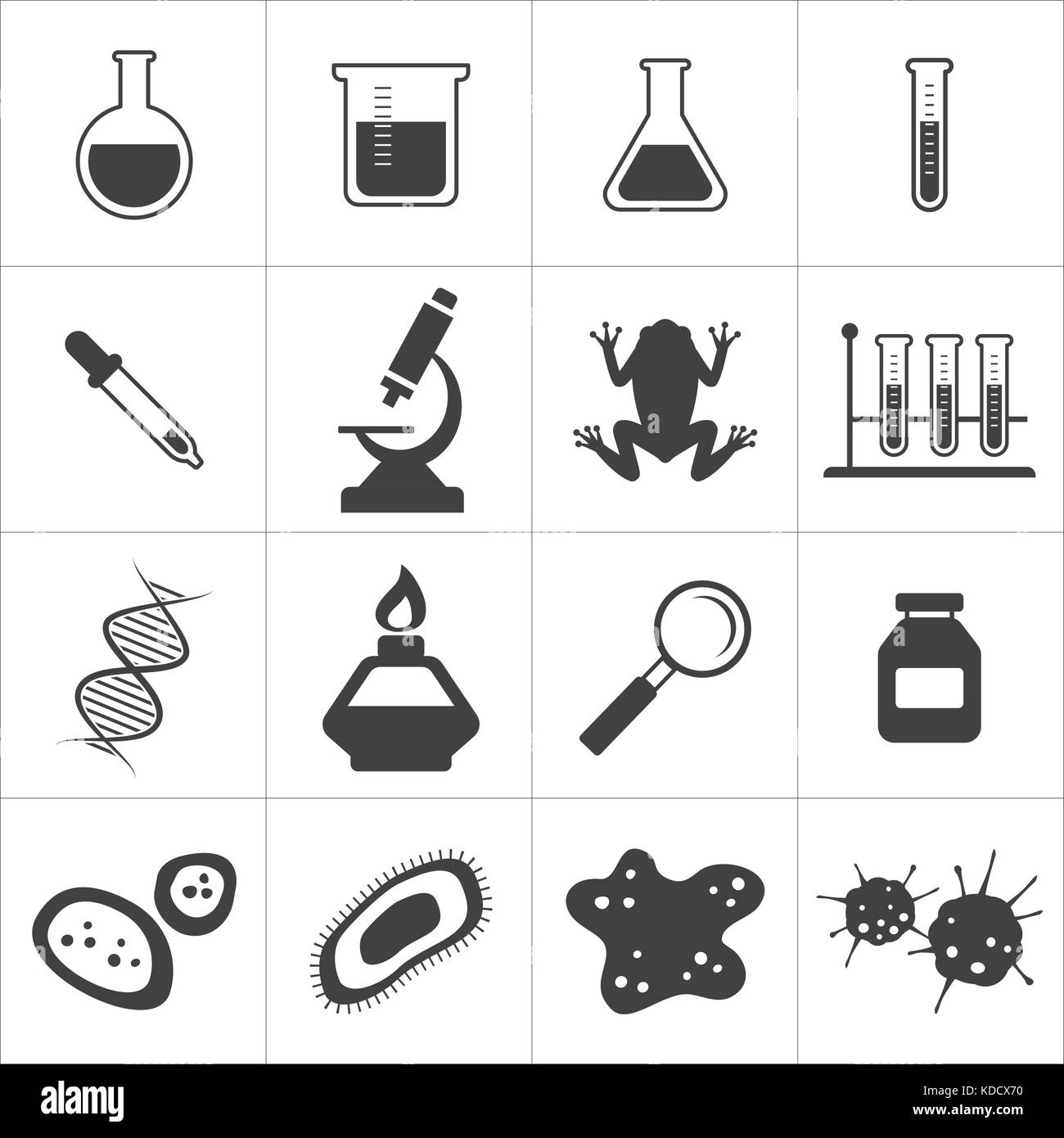 Chimie et Biologie icon set Illustration de Vecteur