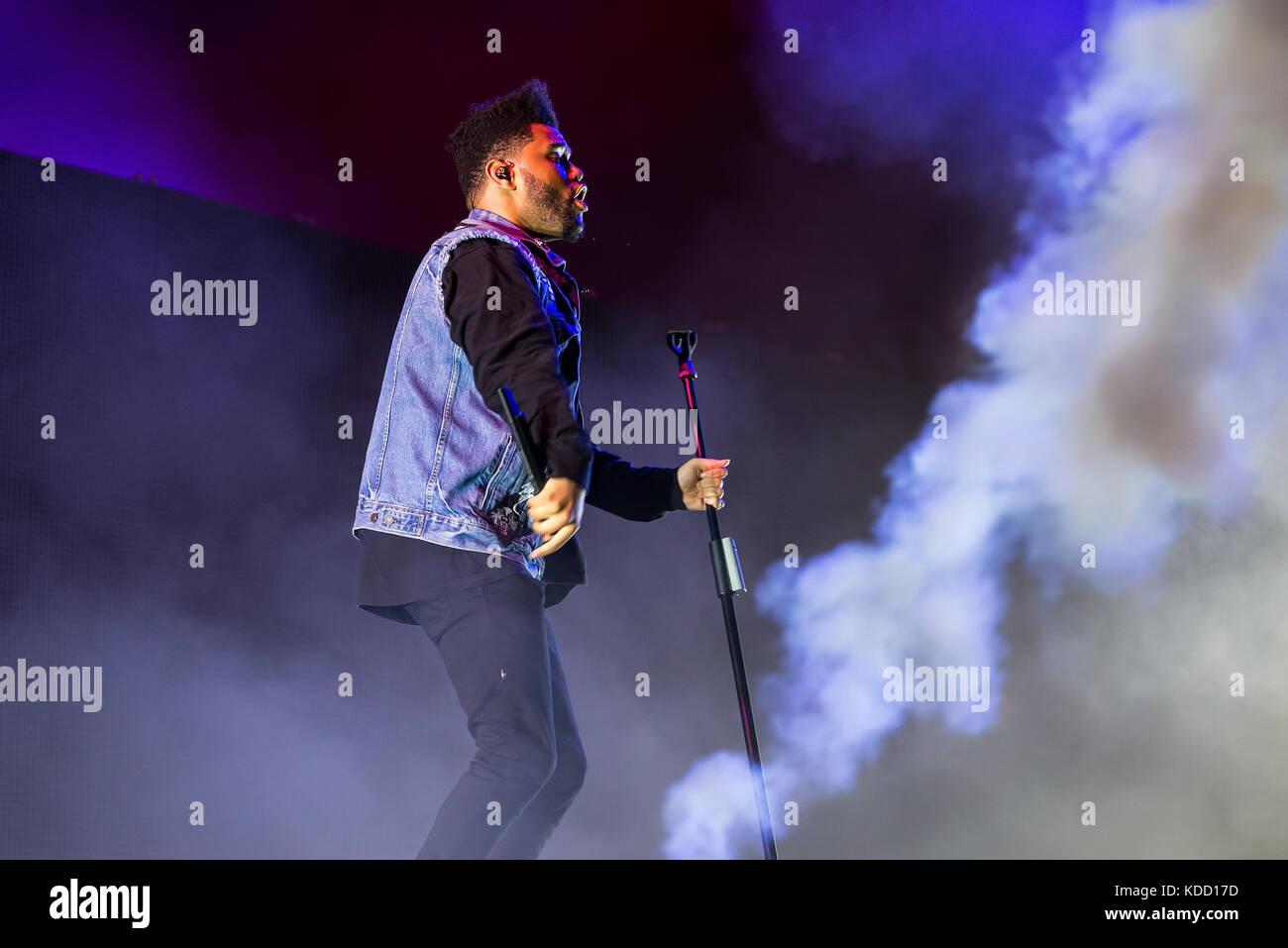 BENICASSIM, ESPAGNE - 13 juil : Le rhythm and blues (The Weeknd music band) produisent en concert au Festival le 13 juillet 2017 à Benicassim, Espagne. Banque D'Images