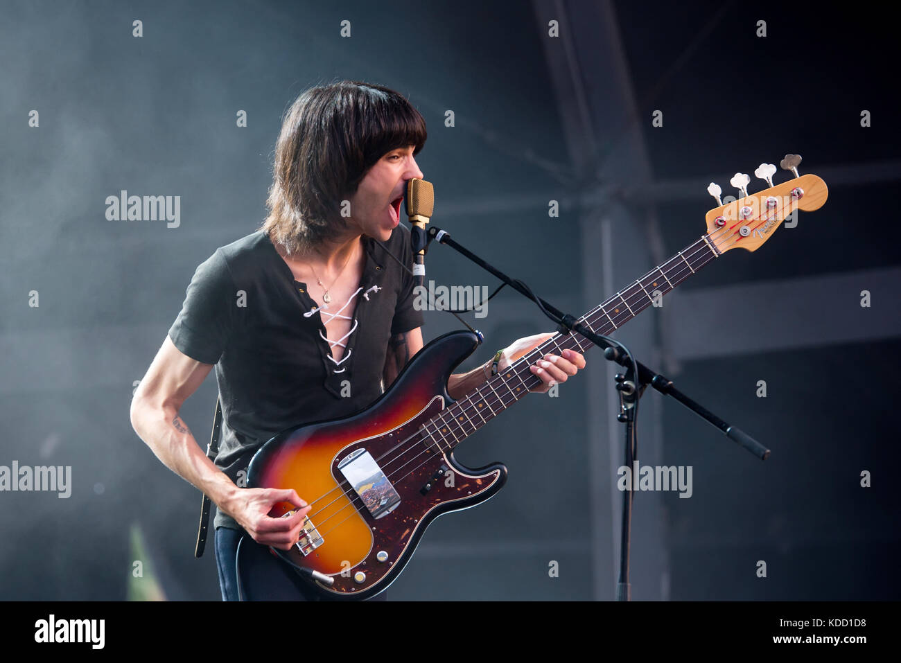 BENICASSIM, ESPAGNE - 14 juil : Temples (groupe de musique pop psychédélique) produisent en concert au Festival le 14 juillet 2017 à Benicassim, Espagne. Banque D'Images