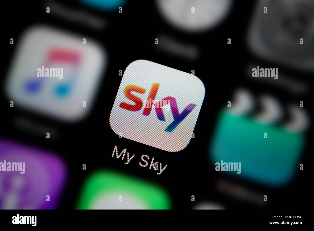 Un gros plan sur le logo représentant mon icône de l'application Ciel, comme on le voit sur l'écran d'un téléphone intelligent (usage éditorial uniquement) Banque D'Images