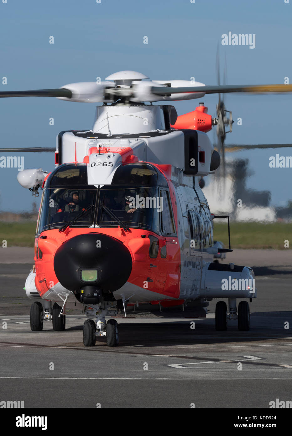 Formation des équipages à l'aéroport de Cornwall Newquay pour les équipages des AW101 norvégiens, l'hélicoptère SAR le plus avancé au monde aujourd'hui Banque D'Images