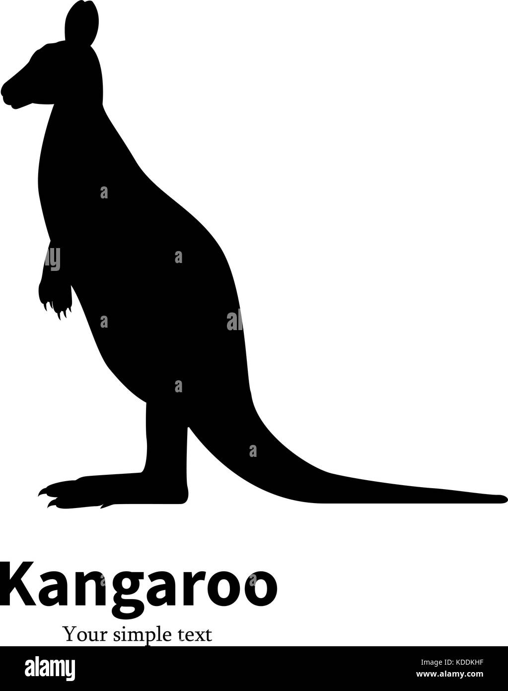 Vector illustration silhouette noire kangaroo Illustration de Vecteur