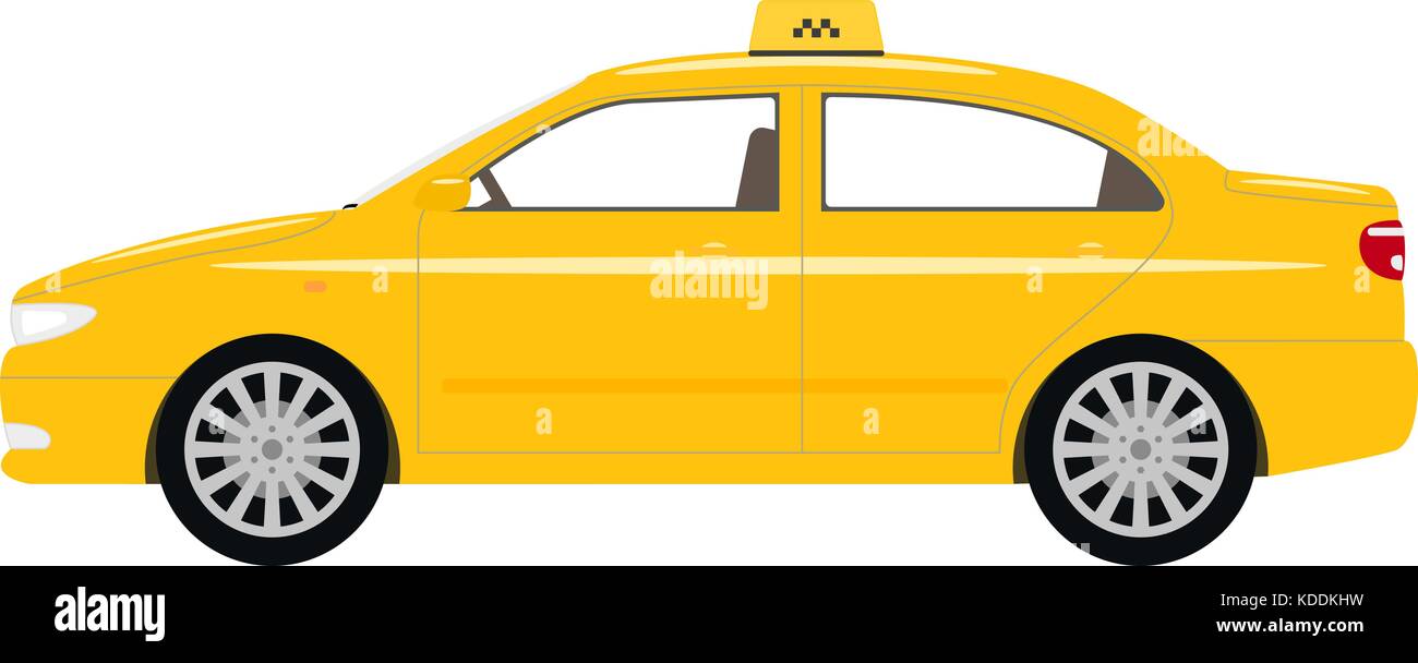 Vector illustration cartoon voiture taxi jaune Illustration de Vecteur