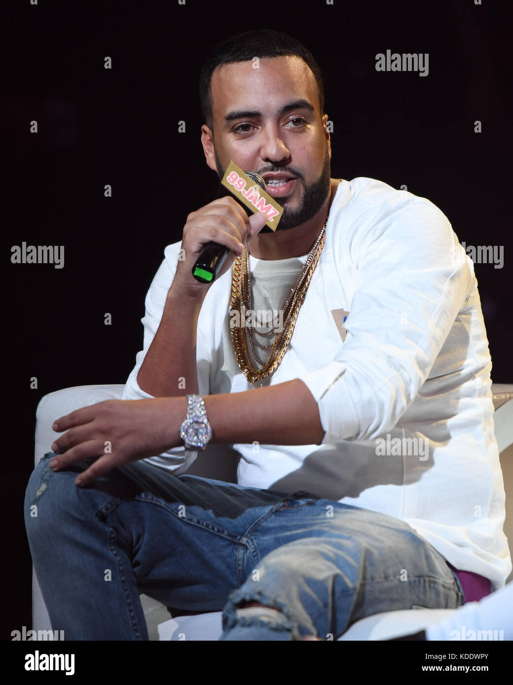Hollywood, FL, États-Unis. 11 octobre 2017. French Montana à 99 Jamz Uncensored Live à Revolution Live le 11 octobre 2017 à Hollywood, en Floride. Crédit: Mpi04/Media Punch/Alay Live News Banque D'Images