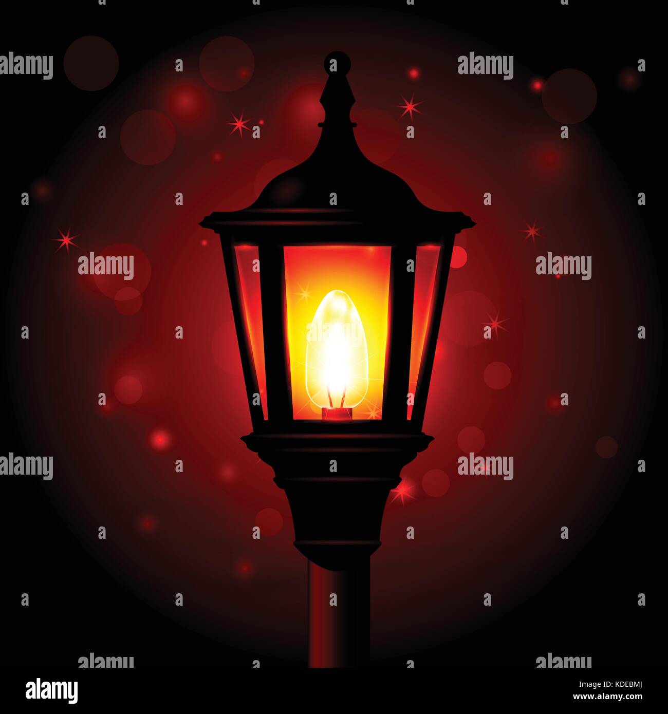 Lampe de rue - lanterne sur le pôle et blured background Illustration de Vecteur