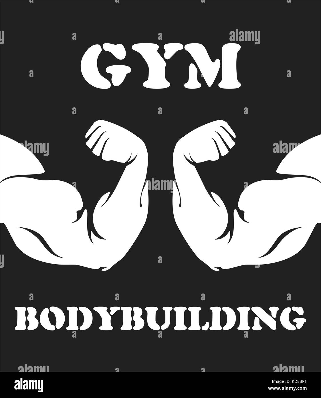 Fitness et bodybuilding emblème avec biceps Illustration de Vecteur