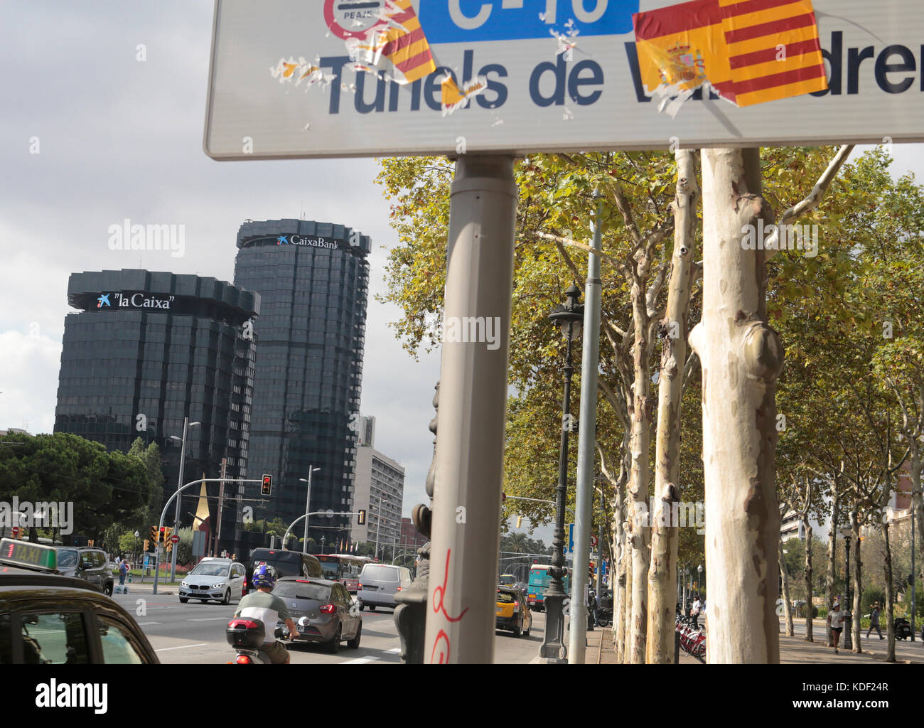 La caixa bank siège social à Barcelone Banque D'Images