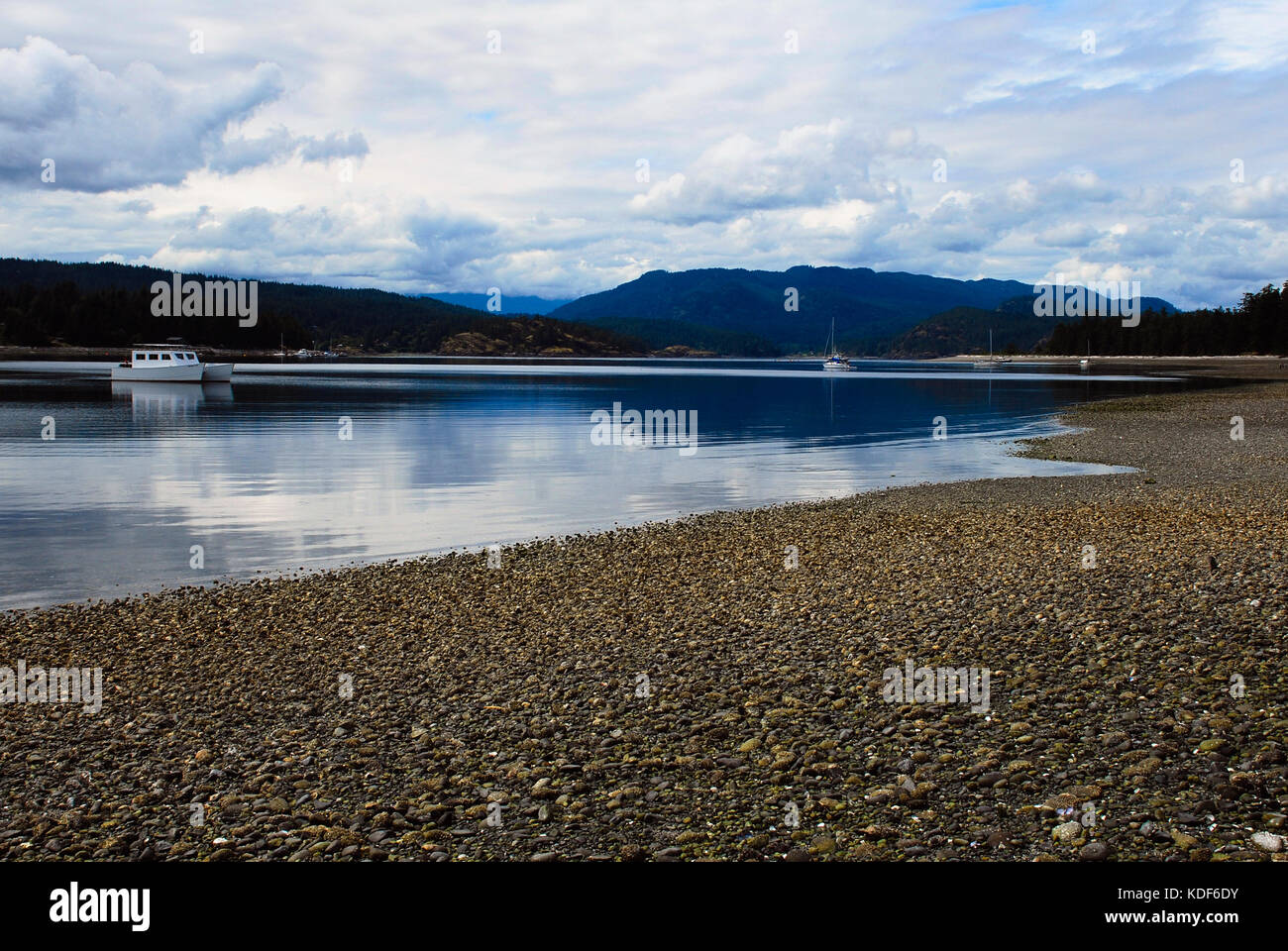 L'île de Quadra est l'une des îles discovery, situé entre l'île de Vancouver et la partie continentale de la Colombie-Britannique, Canada Banque D'Images