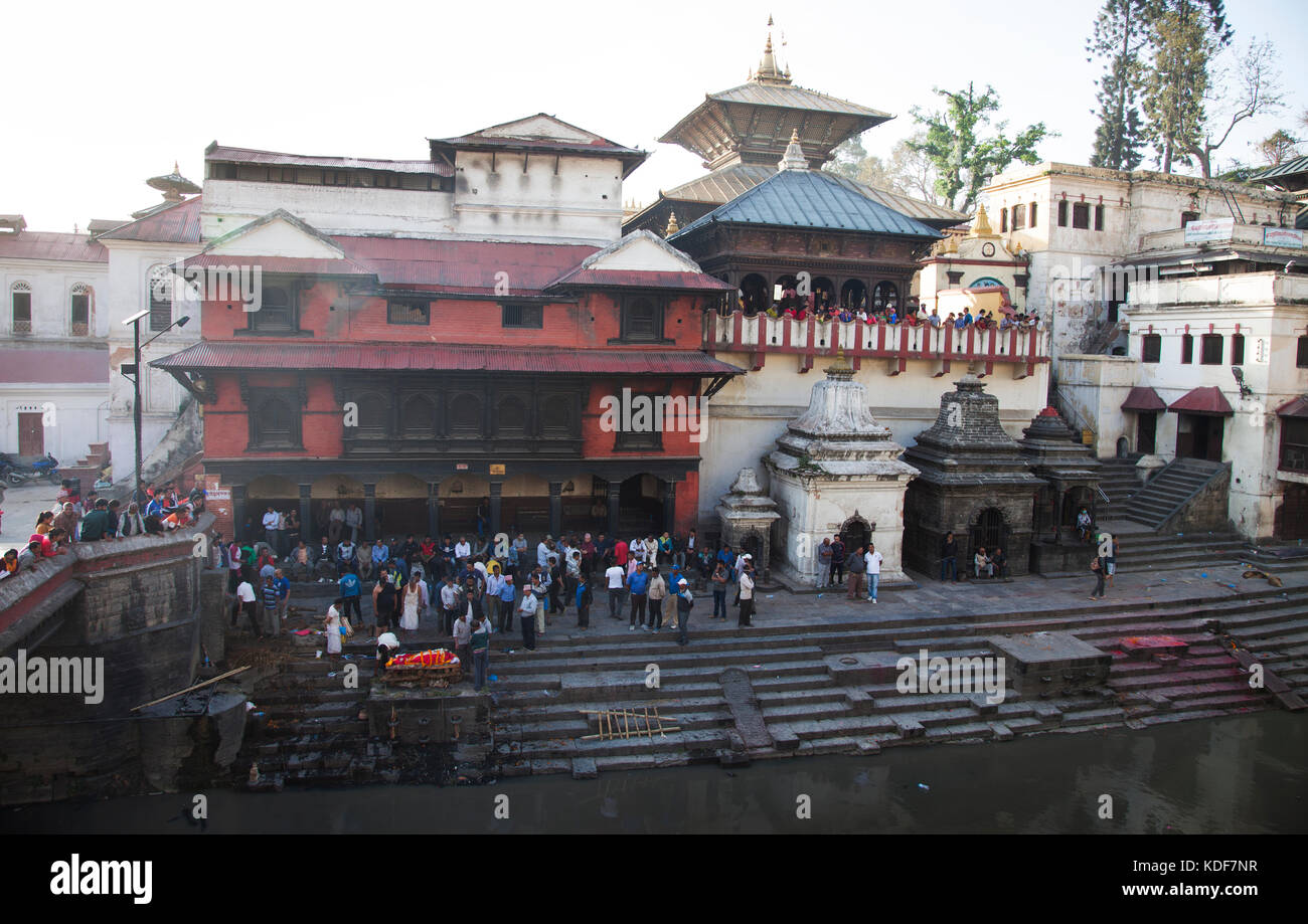 Temple de Pashupatinath, Katmandou, Népal Banque D'Images