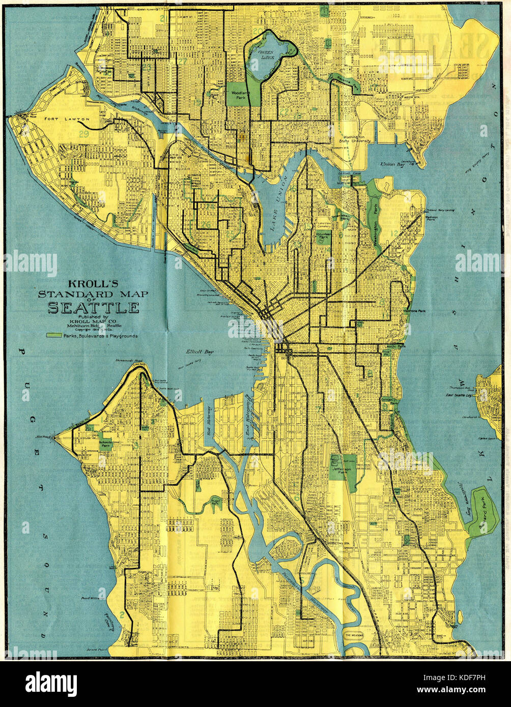 Carte de Seattle (1914) 5855306176 Banque D'Images