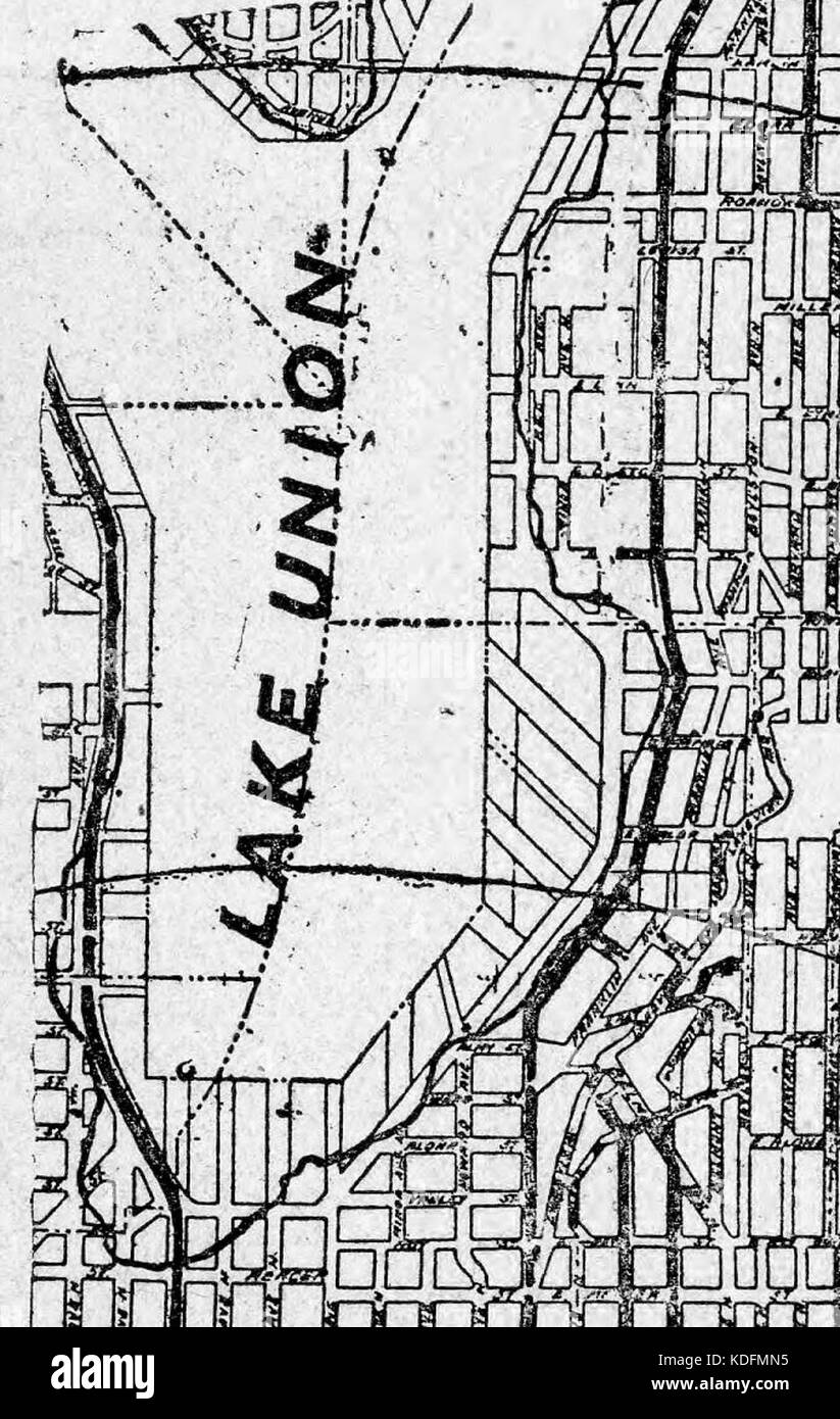 Le lac Union (Seattle) map 1909 Banque D'Images