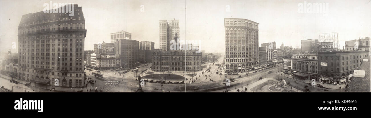Detroit 1914 Campus Martius MI Banque D'Images
