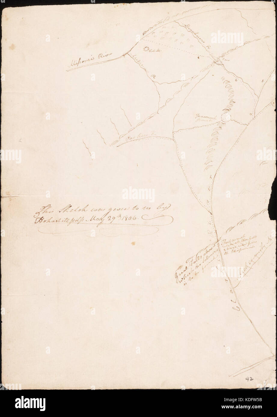 Les cartes de l'expédition Lewis et Clark détaillent le parcours emprunté par l'expédition à travers l'Amérique du Nord de 1804 à 1806. Ces cartes sont des documents historiques cruciaux illustrant le voyage. Banque D'Images