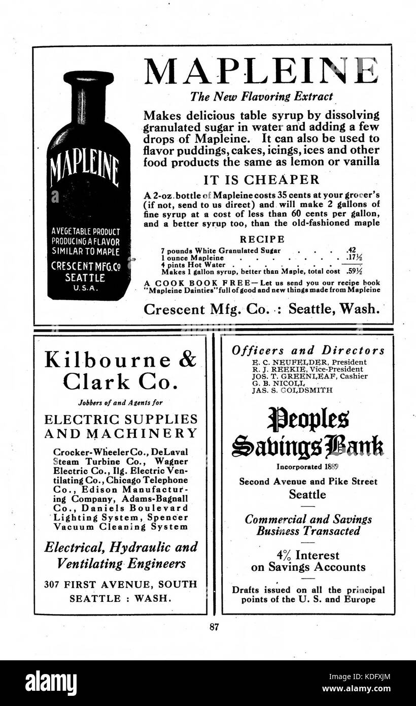 Guide officiel de l'exposition Alaska Yukon Pacific Seattle, Washington, 1 juin au 16 Octobre 1909 Page 87 Banque D'Images