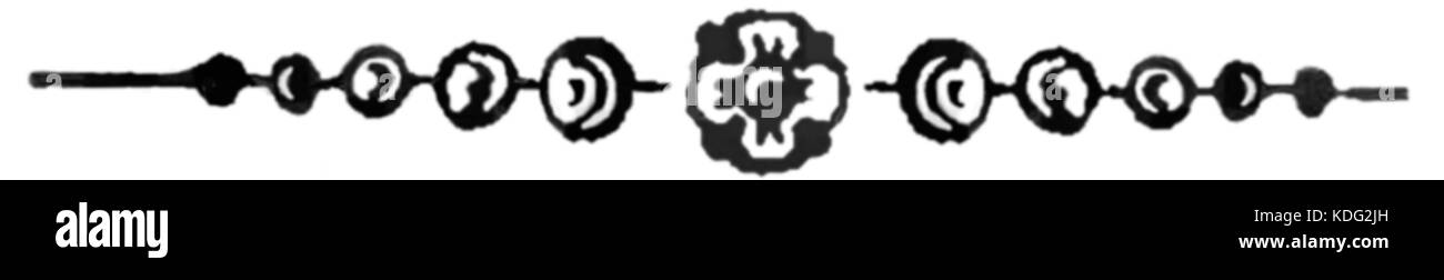 L'œuvre d'art 'NOC letnia ornement3' représente une scène nocturne d'été avec des ornements complexes. Il capture la beauté et la complexité de la nuit, en utilisant des éléments décoratifs pour mettre en valeur les aspects visuels et sensoriels de la soirée d’été. Banque D'Images