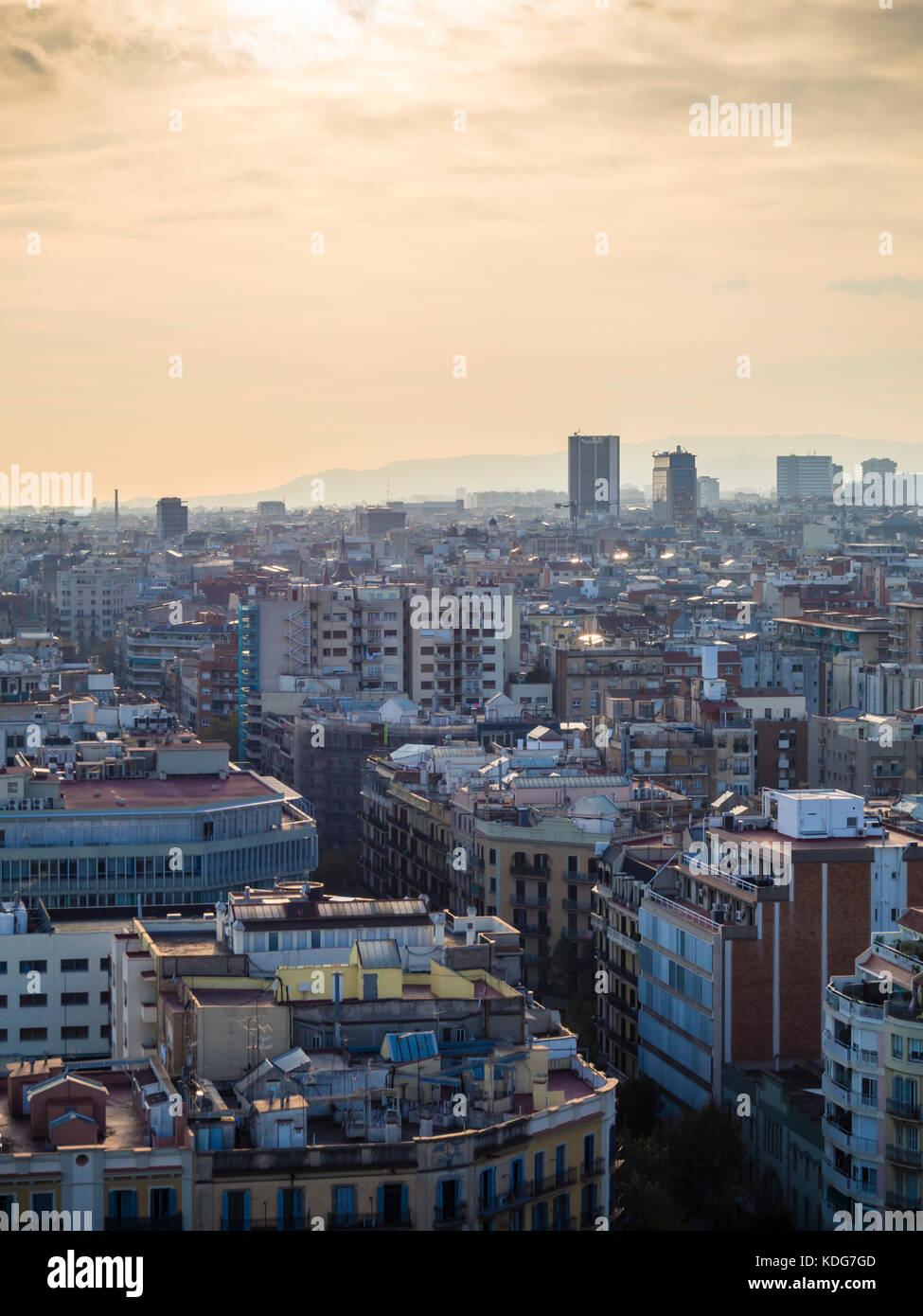 Barcelone, Espagne - 11 Nov 2016 : vue sur la ville de Barcelone, Eixample. Banque D'Images