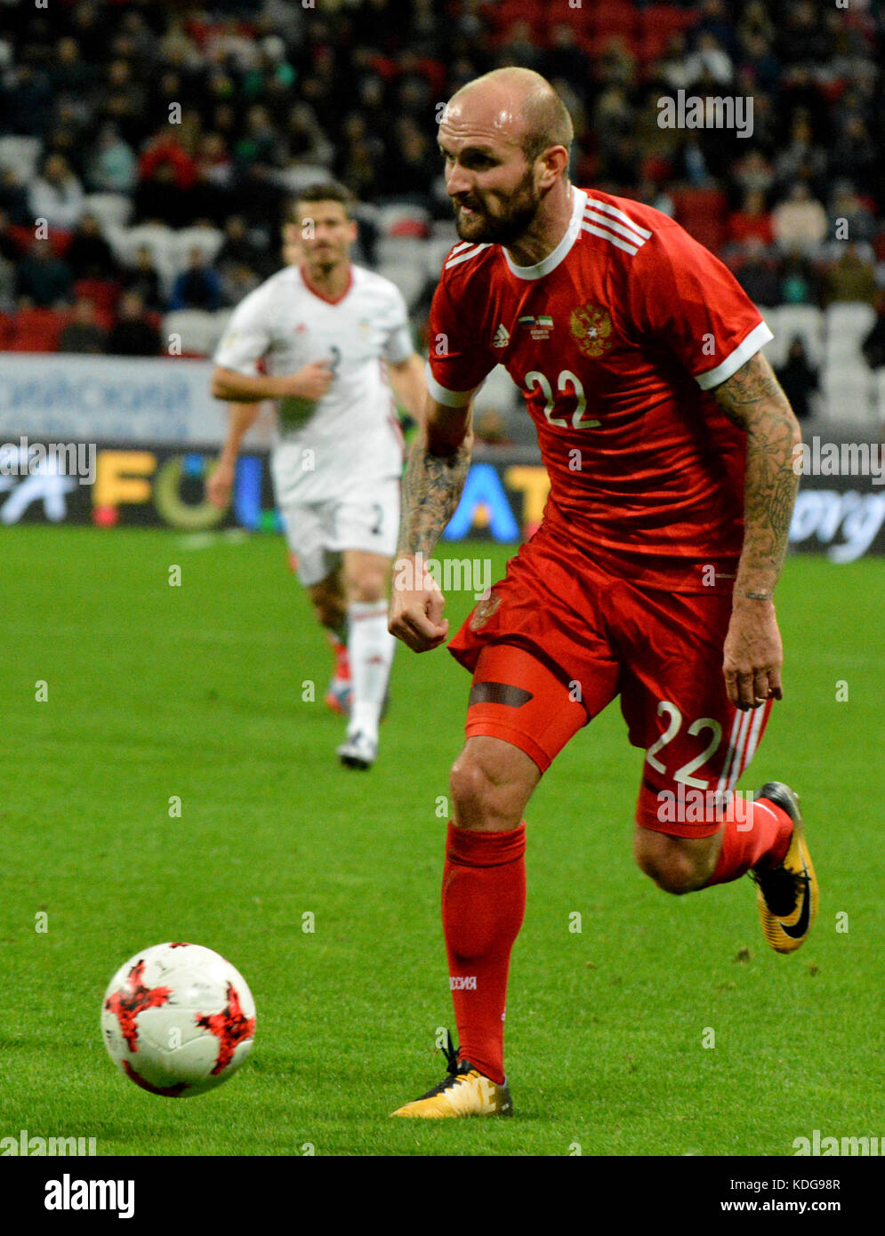 Kazan, Russie - 10 octobre 2017.Milieu de terrain russe Konstantin Rausch lors d'un match international amical Russie contre Iran au stade Kazan Arena de Ka Banque D'Images