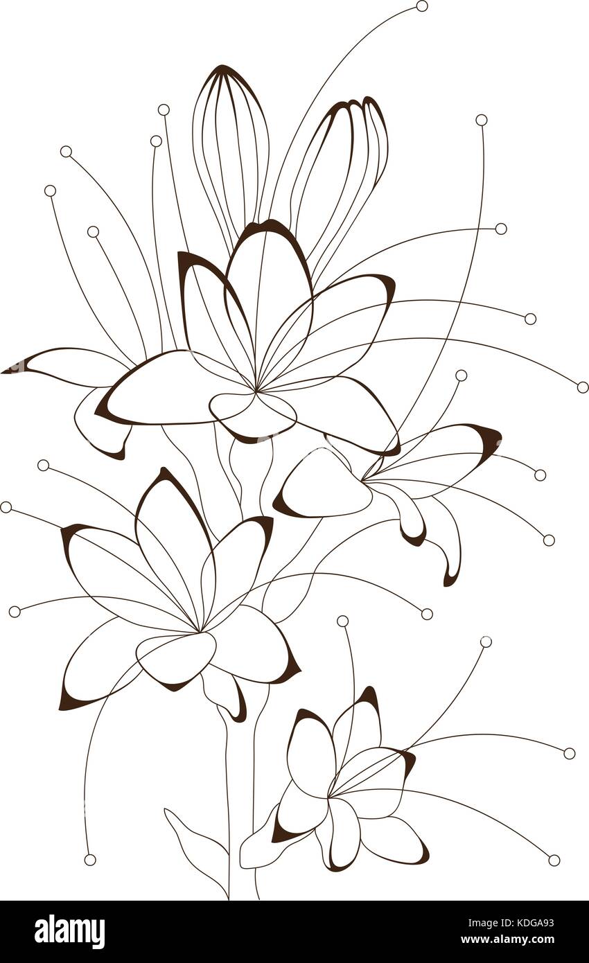 Bouquet de fleurs, vintage floral design, illustration vectorielle Illustration de Vecteur