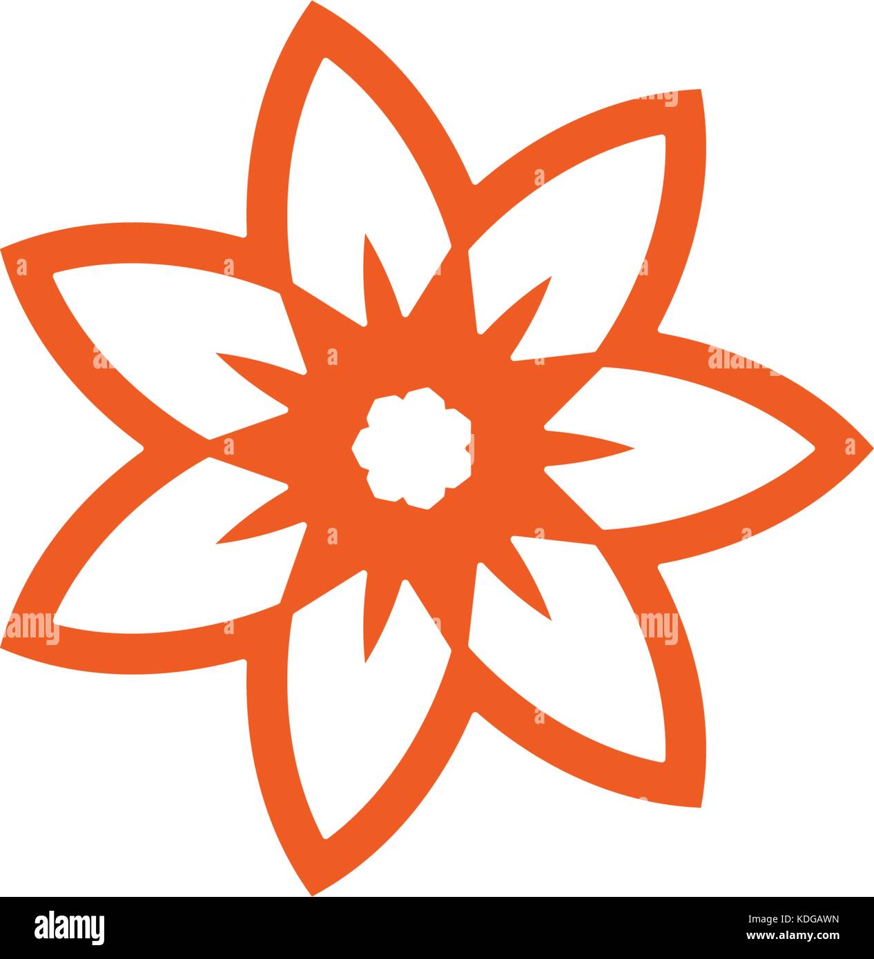 Download Vector fleur logo linéaire. ligne orange sun art icône ...