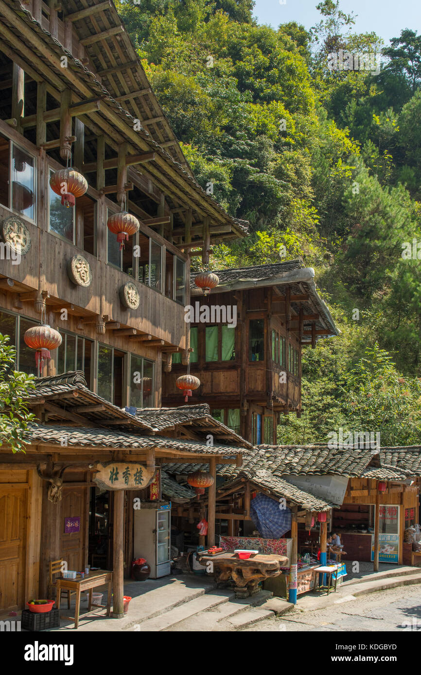 Ping'an zhuang vieux village, terrasse, longsheng longji, Guangxi, Chine Banque D'Images