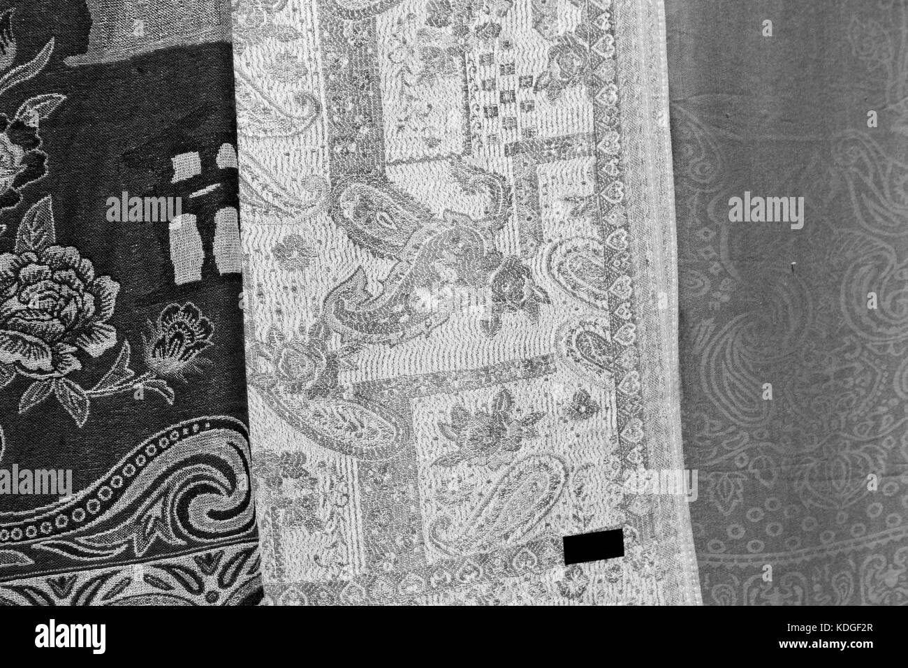 La texture de la symbolique traditionnelle de coton foulard arabe comme background abstract Banque D'Images