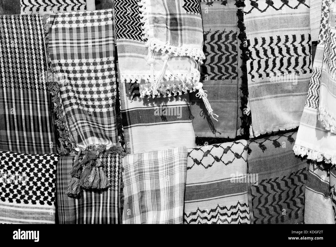 La texture de la symbolique traditionnelle de coton foulard arabe comme background abstract Banque D'Images