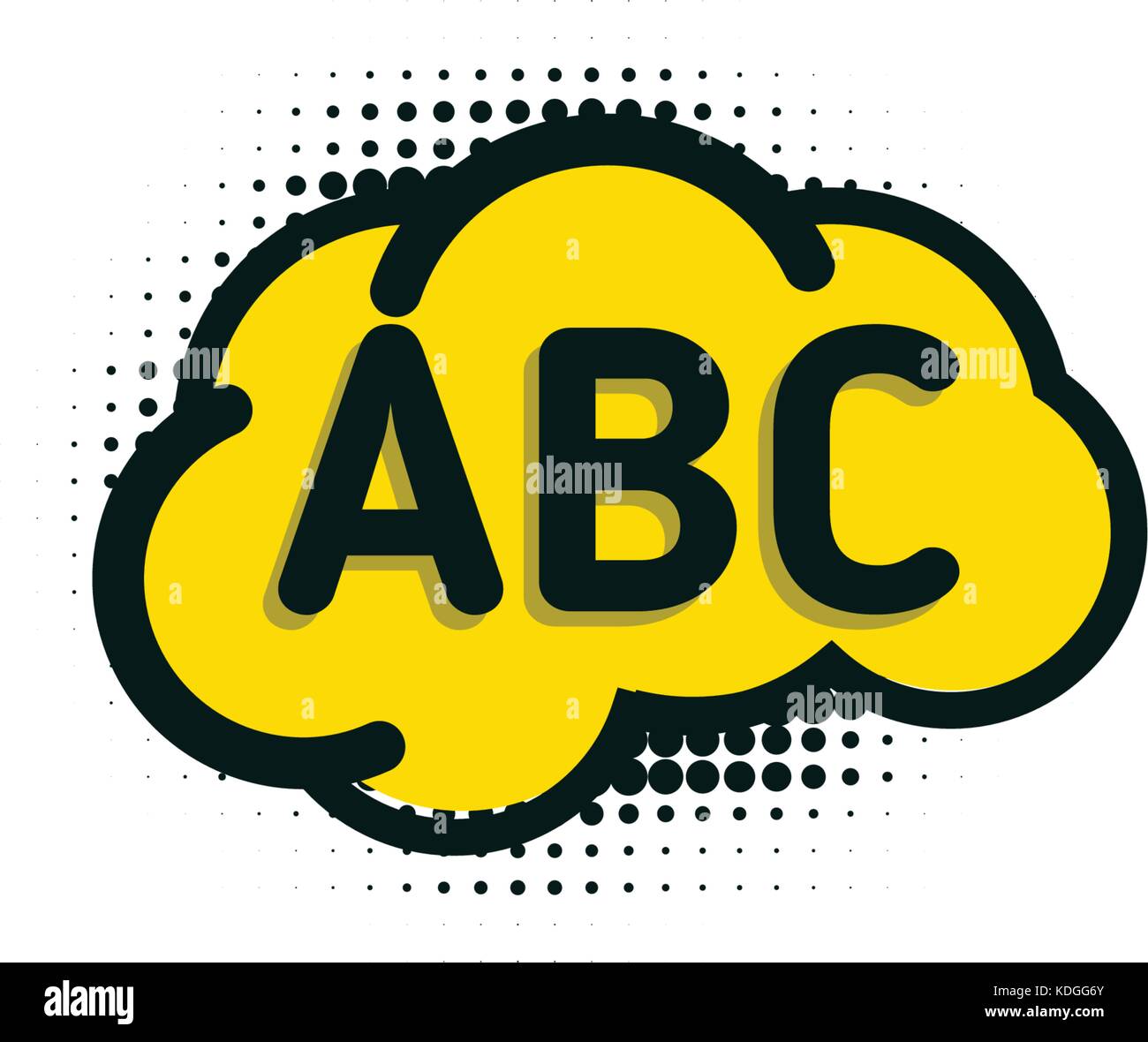 École d'anglais d'un insigne logo vector, l'apprentissage des langues l'icône de l'emblème avec bulle discours et a b c lettres à l'intérieur, symbole de l'éducation traduction club francophone design plat simple moderne résumé brain Illustration de Vecteur