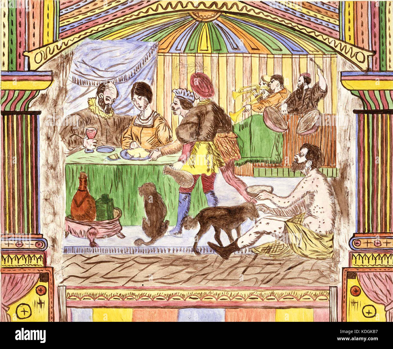 Parabole de l'homme riche et Lazare (Ladd) Lawrence W. Banque D'Images