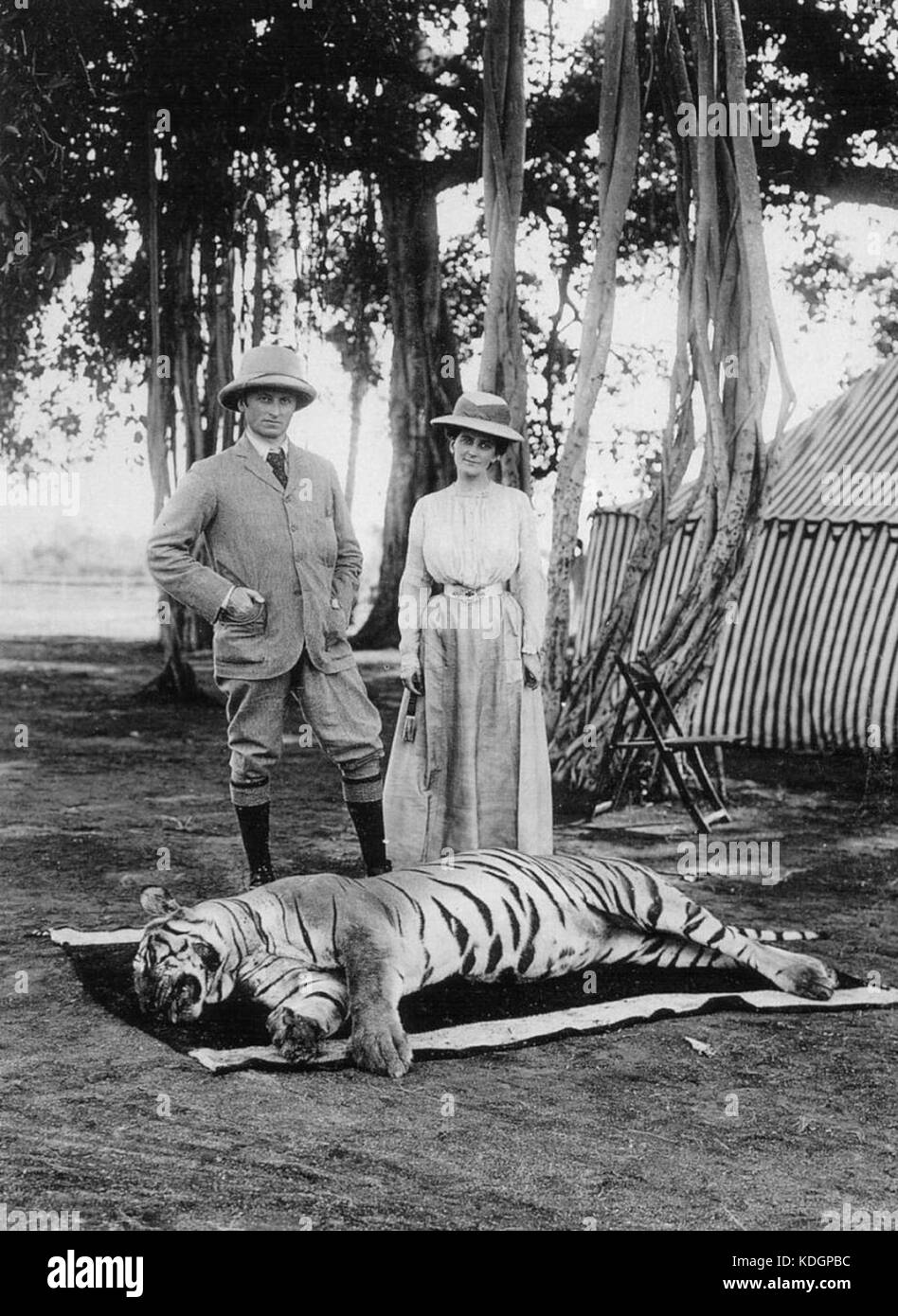 Lord et Lady Curzon sur une chasse en 1903 (1) Banque D'Images