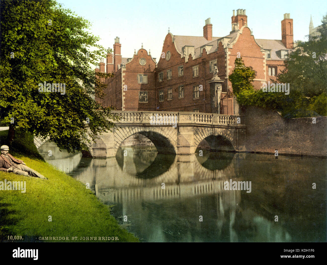 St. John's Bridge à partir des terrains, Cambridge, Angleterre, ca. 1895 Banque D'Images