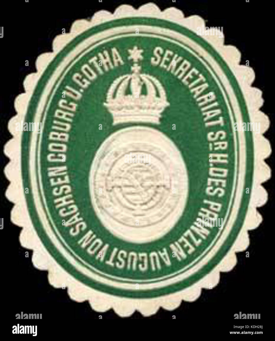 Siegelmarke Sekretariat senneur Hoheit des Prinzen August von Sachsen und Coburg Gotha W0261318 Banque D'Images
