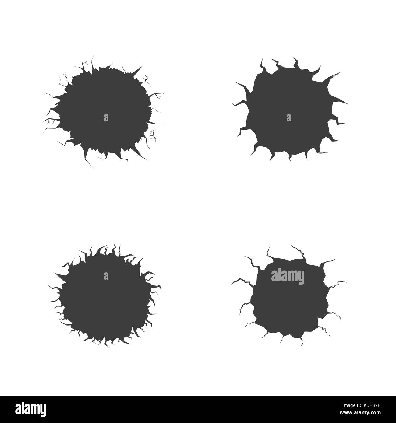 Le crack set simple sur fond blanc. vector illustration Illustration de Vecteur