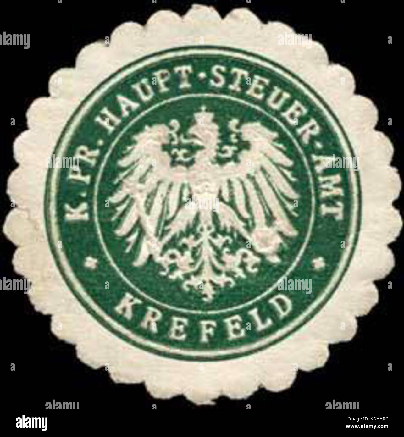 Siegelmarke K.Pr. Haupt Steuer Amt Krefeld W0314375 Banque D'Images