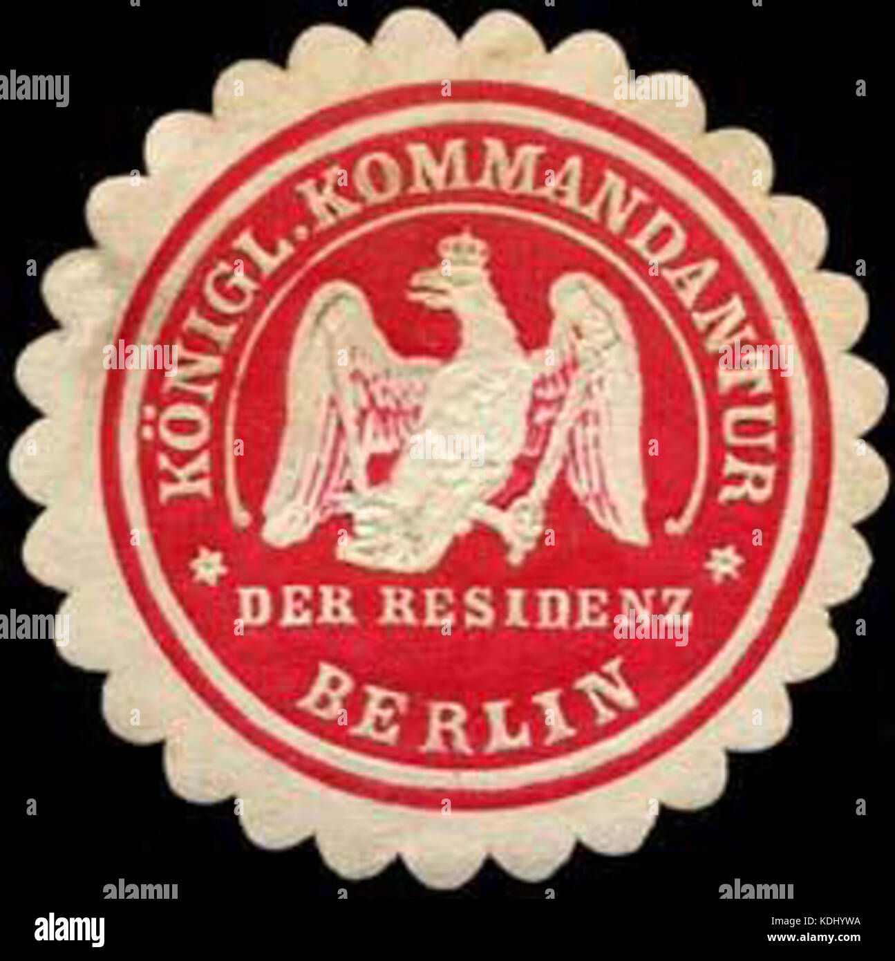Siegelmarke K. Kommandantur der Residenz Berlin W0283692 Banque D'Images