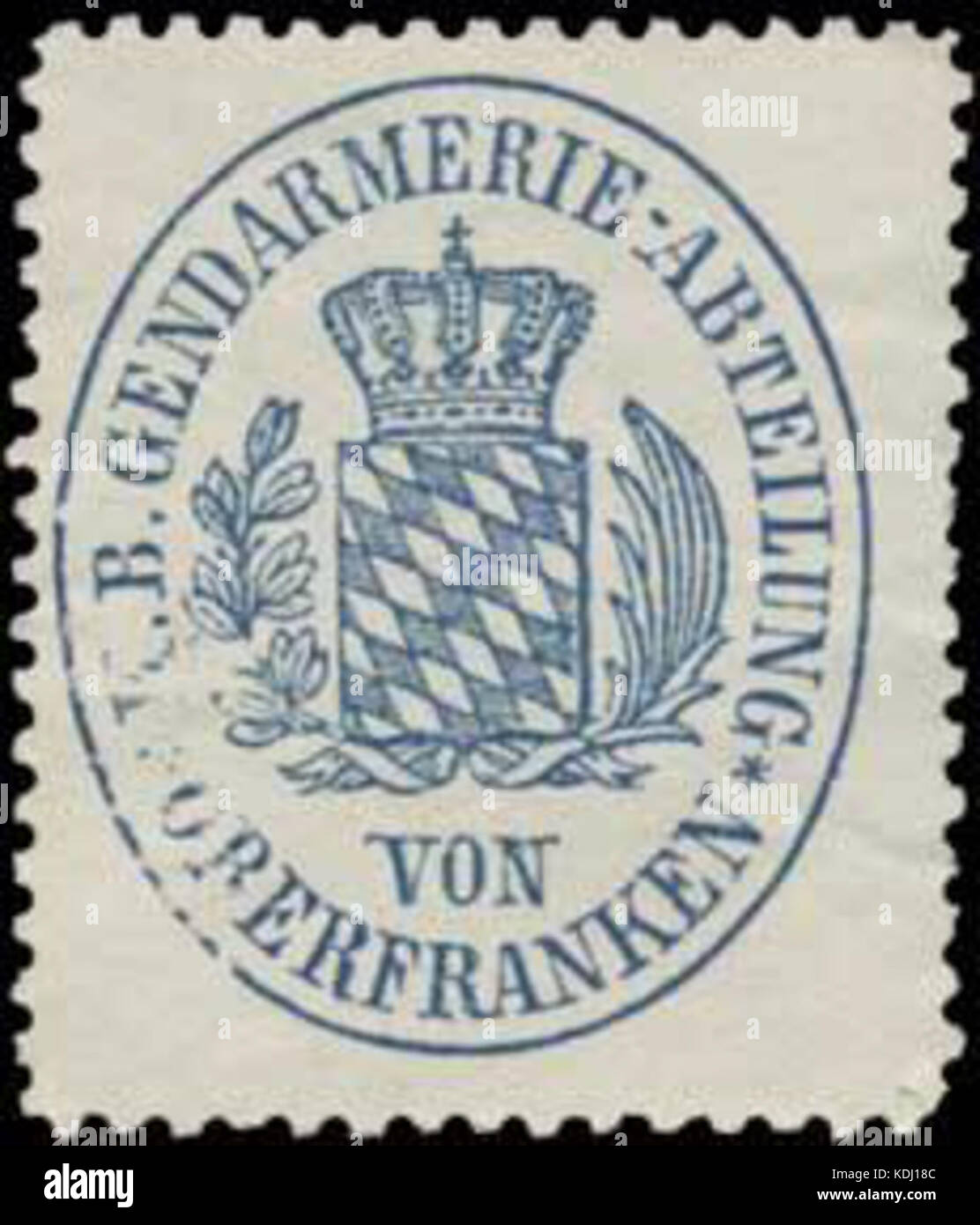 Siegelmarke K.B. Gendarmerie Abteilung von Unterfranken W0337731 Banque D'Images