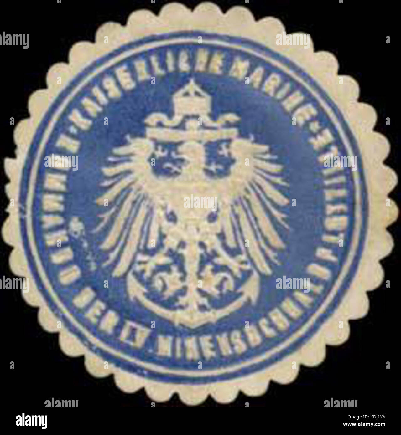 Siegelmarke 000 Kommando der Marine IV. Minensuchhalbflottille W0351971 Banque D'Images