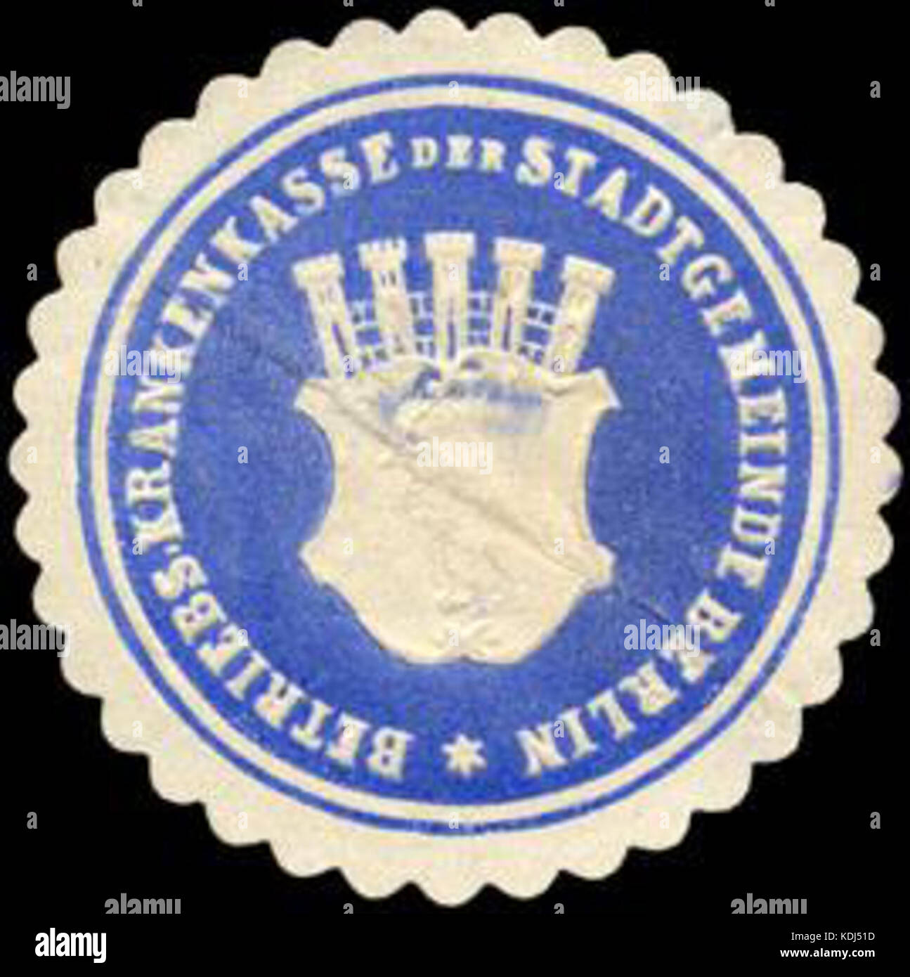 Siegelmarke Société Krankenkasse der Stadtgemeinde Berlin W0219459 Banque D'Images