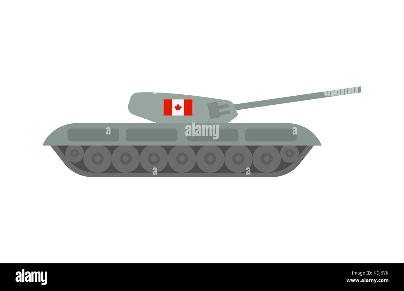 Vector illustration d'équipements militaires tels que le réservoir avec le drapeau du Canada sur fond blanc. Les forces militaires des pays sujet. Illustration de Vecteur