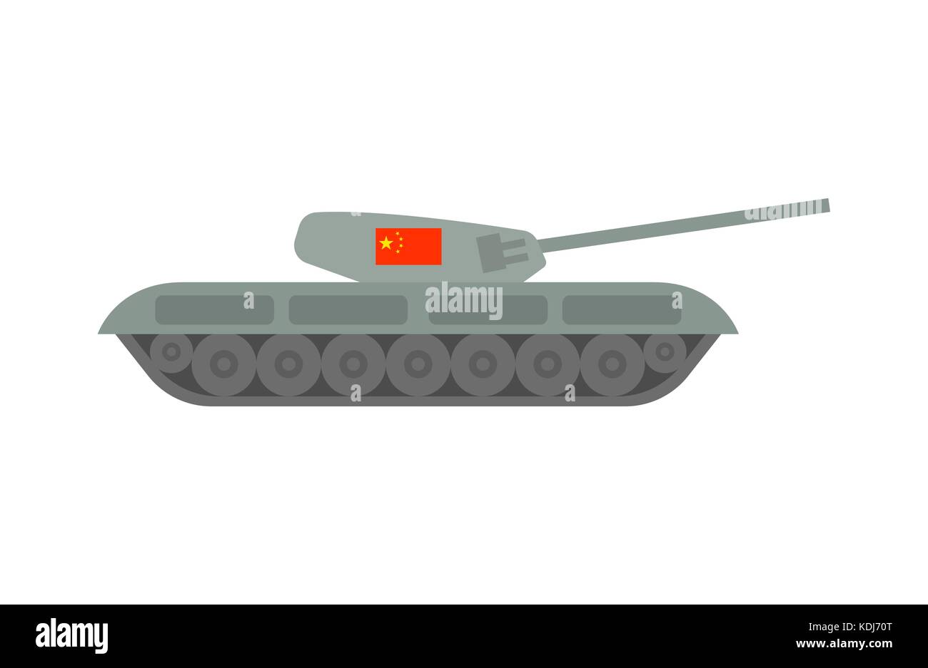 Vector illustration d'équipements militaires tels que le réservoir avec le drapeau de la Chine sur fond blanc. Les forces militaires des pays sujet. Illustration de Vecteur