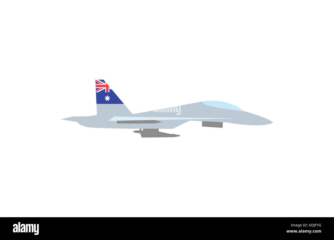 Illustration vecteur de ces équipements militaires comme avion de chasse avec un drapeau de l'Australie sur fond blanc. Les forces militaires des pays sujet. Illustration de Vecteur