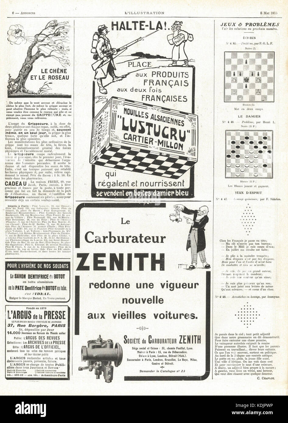 No 3766 8 mai 1915, scan34, Annonces 6 Banque D'Images