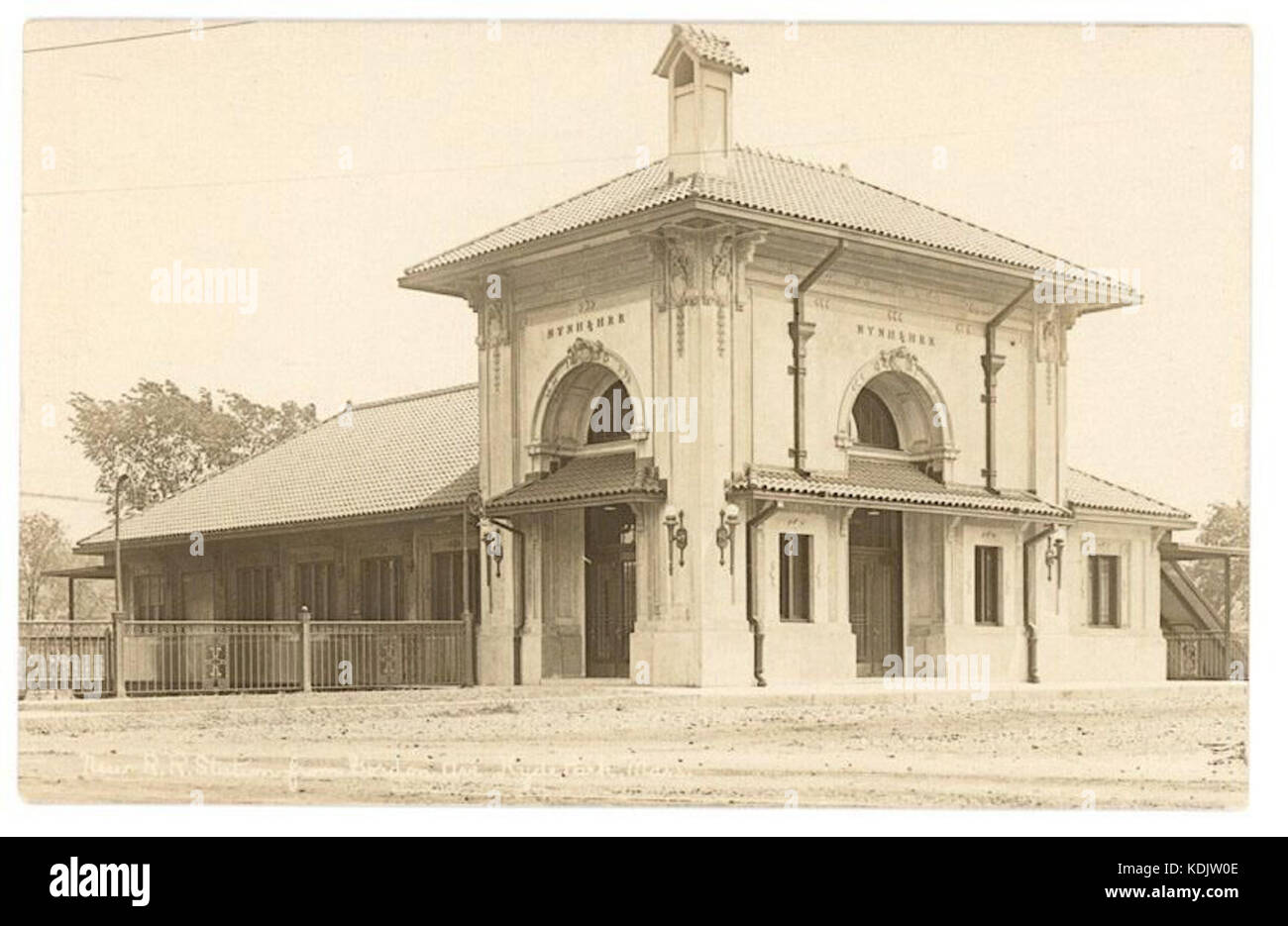 Carte postale 1915 station Hyde Park Banque D'Images